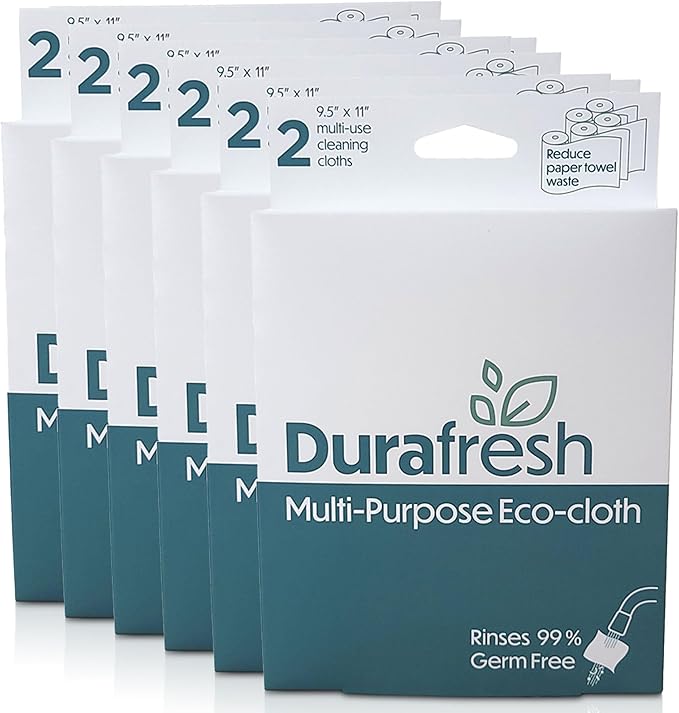 Wood Fiber Cloth, Multipurpose Cleaning Eco-Friendly Sustainable, Constructed so Food and Odor-Causing Particles can be Rinsed Away (8 Pack) - 9.5" x 11"
