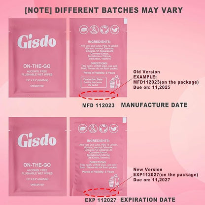 100 Pcs Fragrance Free, Plant Based Wet Wipes, Aloe Vera, Individually Wrapped, Flushable, for Butt, Hands, Sweat, Public Toilets, Outdoor Activities