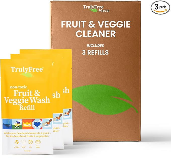 Natural Fruit and Veggie Wash Kit - DIY Vegetable Washer & Fruit Cleanser - Pack of 3