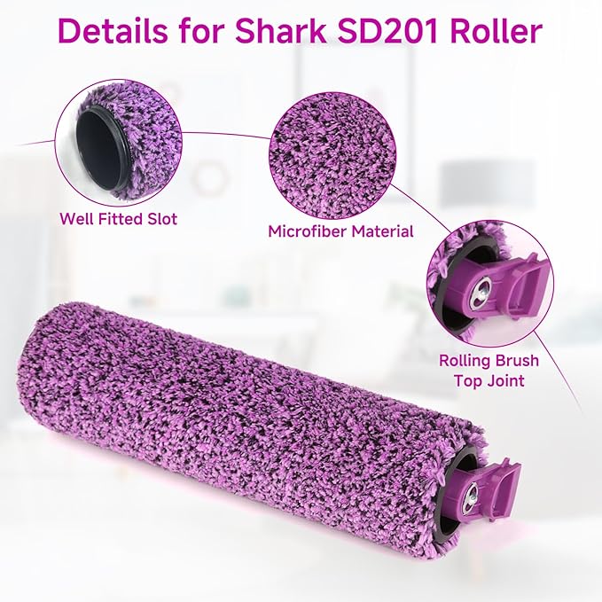 SD201 Roller Replacement Fit for Shark Steam Pickup 3-in-1 Steam Mop SD200 SD201 SD201C SD201Q SD205, 2 Pack