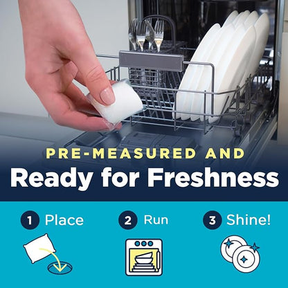 Nature Clean All Natural Dishwasher Pods, Plant-Based Non Toxic Dishwasher Detergent Pods, Dishwashing Pods Tough on Grease, Dish Pods for Dishwasher, Unscented Dishwasher Pods, 60 Count, Pack of 1