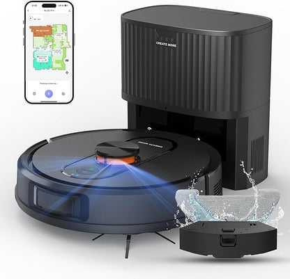 Robot Vacuum and Mop,5000Pa Robotic Vacuum Self Emptying,60 Days Hands-Free, 3-in-1 LiDAR Robot Vacuum Cleaner,Wi-Fi/App/Alexa,Perfect for Pet, Hard Floors, Carpet