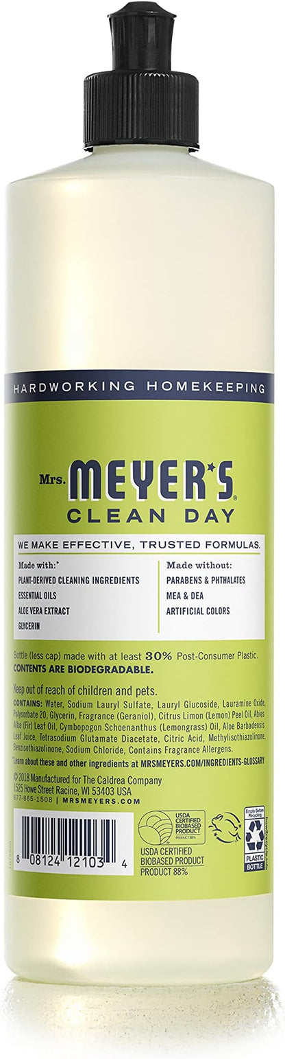 MRS. MEYER'S CLEAN DAY Dish Soap Lemon Verbena, 16 Fl. Oz. (Pack of 3)