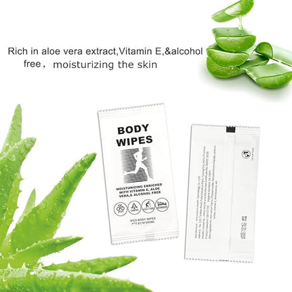 Body Wipes for Women and Men Individually Wrapped Face and Body Wipes, Bath Wipes for Adults No Rinse Personal Cleansing Wipes Travel, Bulk Deodorant for Homeless Shower Wipes for Camping Hiking (400)