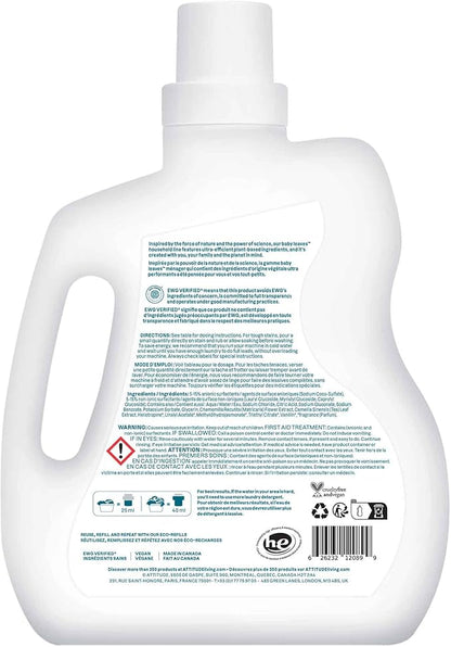ATTITUDE Baby Laundry Detergent Liquid, EWG Verified, Safe for Baby Clothes, Infant and Newborn, Naturally Derived, HE Compatible, Soothing Chamomile, 80 Loads, 67.6 Fl Oz (AMAZON EXCLUSIVE)