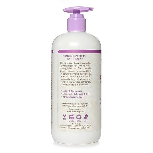 Little Twig 2-in-1 Baby Wash, Hypoallergenic Body Wash with Organic Ingredients, Baby Bath Essentials, Calming Lavender, 17 fl. oz. (Pack of 2)
