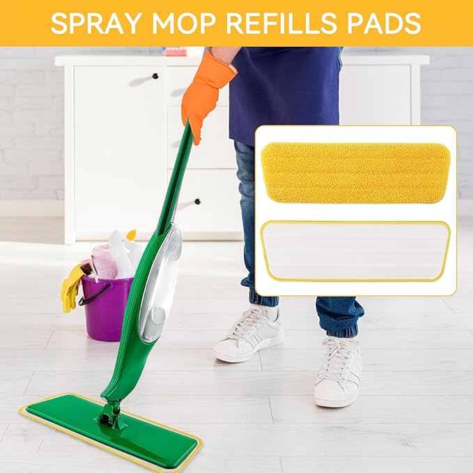 Mop Head Replacement for Libman Freedom Spray Mop - Washable Reusable Wet & Dry Cleaning - Microfiber Spray Mop Pads Refill for Multi-Surface Floor -10 Pack (Colorful)