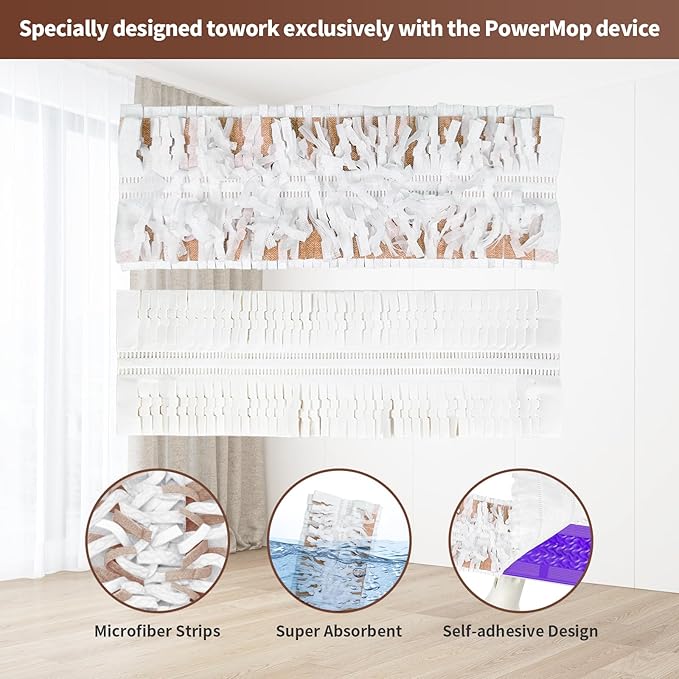 18 Pack Disposable Power Mop Pads Refills for Swiffer Powermop Multi-Surface Mop, Wood Mopping Pad Refills for Floor Cleaning, Wood Floor Pads