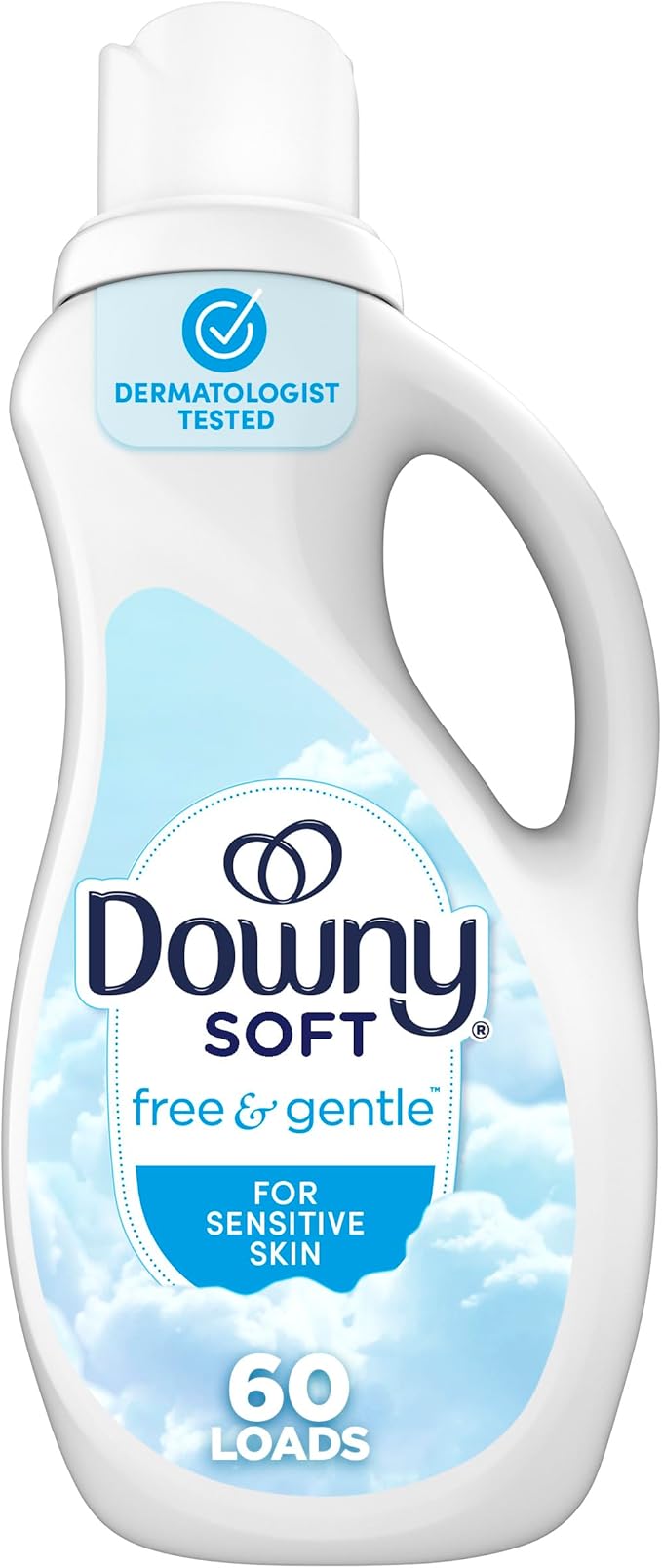 Downy Free & Gentle Fabric Softener (Fabric Conditioner), 44 fl oz, 60 Loads, Hypoallergenic