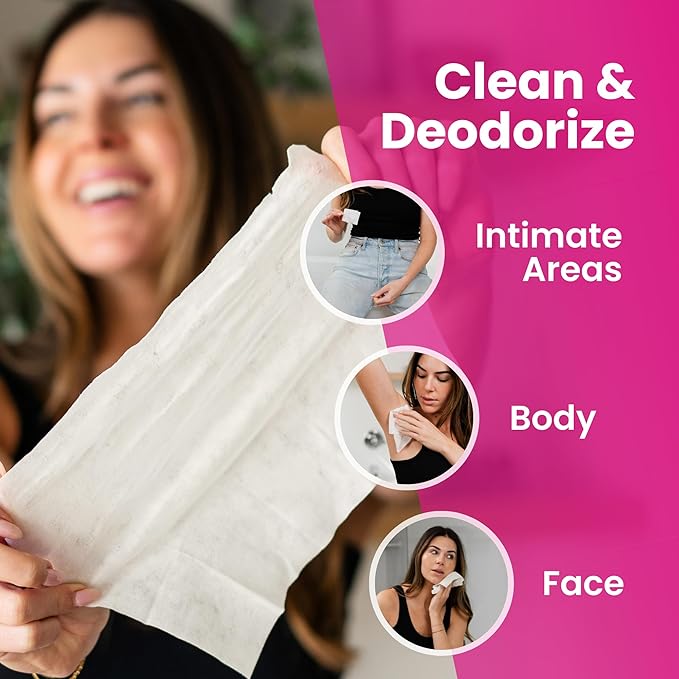 Super Fresh Lady Parts Feminine Wipes Flushable pH Balanced Wet Wipes for Women Safe for Privates Body Booty and Face Perfect for Travel Daily Intimate Hygiene Stay Fresh Anywhere Pack of 20 Wipes