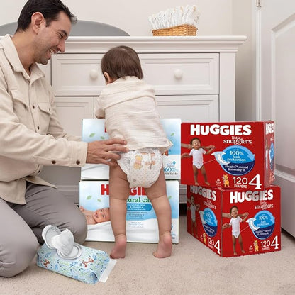 Huggies Natural Care Cucumber, Aloe and Vitamin E Baby Wipes, Hypoallergenic, Scented, 15 Flip-Top Packs (960 Wipes Total), Packaging May Vary