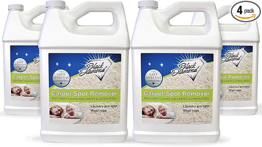 Black Diamond Stoneworks carpet and upholstery cleaner: this fast acting deep cleaning spot and stain remover spray also works great on rugs, couches, and car seats. (4-gallons)