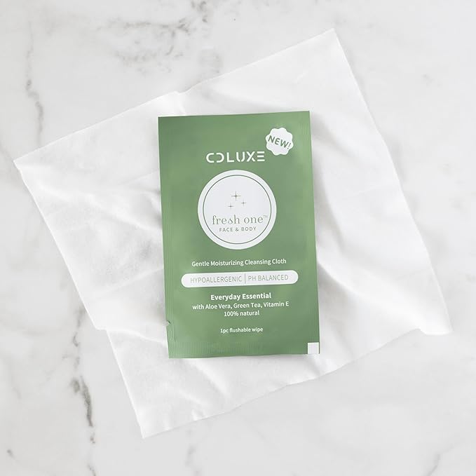 Fresh One Hand-Body-Face Cleaning Water Wipes (Men, Women, Kids) - All Natural Gentle, Sensitive Skin, Deodorizing, Flushable Individually Wrapped Travel Wipes (70)