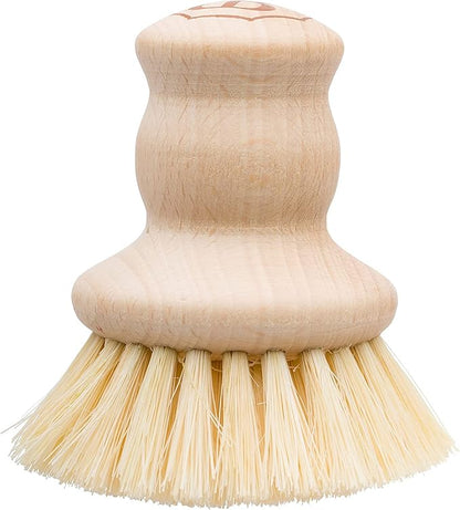 Redecker Tampico Fiber Pot Brush with Untreated Beechwood Handle, 2-1/2-inch Diameter, Made in Germany