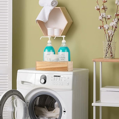 Liquid Laundry Detergent Dispenser for Laundry Room, 70.5oz Laundry Detergent Storage Container, Laundry Dispenser for Liquid Detergent, Includes Pumps, Labels and Wooden Organizer Box,2 Pack
