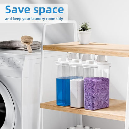 Laundry Detergent Dispenser for Laundry Room,94oz Fabric Softener Dispenser,Liquid Laundry Detergent Container,Laundry Detergent Organizer for Laundry Room Organization with 6 Labels,3 Pack