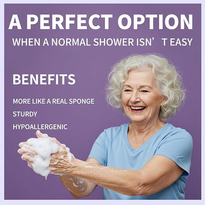 Body Wipes for Adults Bath Sponges No Rinse -SINGLE USE Shower Wipe - DRY and SOAP INFUSED -Sturdy and No residue,for elderly care,post surgury,camping &GYM,Lavender Scent