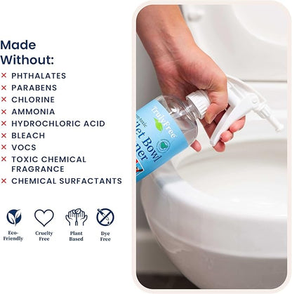 Toilet Bowl Cleaner - Heavy-Duty Stain Remover - Septic Safe, Plant-Based Formula - Fresh Peppermint Scent - 1 Refill (3oz) with Empty Refillable Bottle