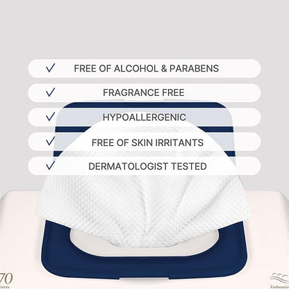 Korea’s #1 Signature Baby Wipes - Hypoallergenic Water-based Unscented Alcohol-Free Ultra-Thick 75 GSM Super Seed Extracts Plant-Based for sensitive skin Flip-Top 560 Count (8 Packs)