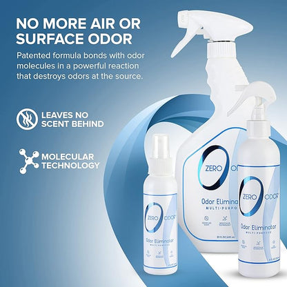 Zero Odor - Multi-Purpose Strong Odor Eliminator for Home, Office, Car, Bathroom, Hotel, Room Deodorizer, and Odor Neutralizer, (Kit)