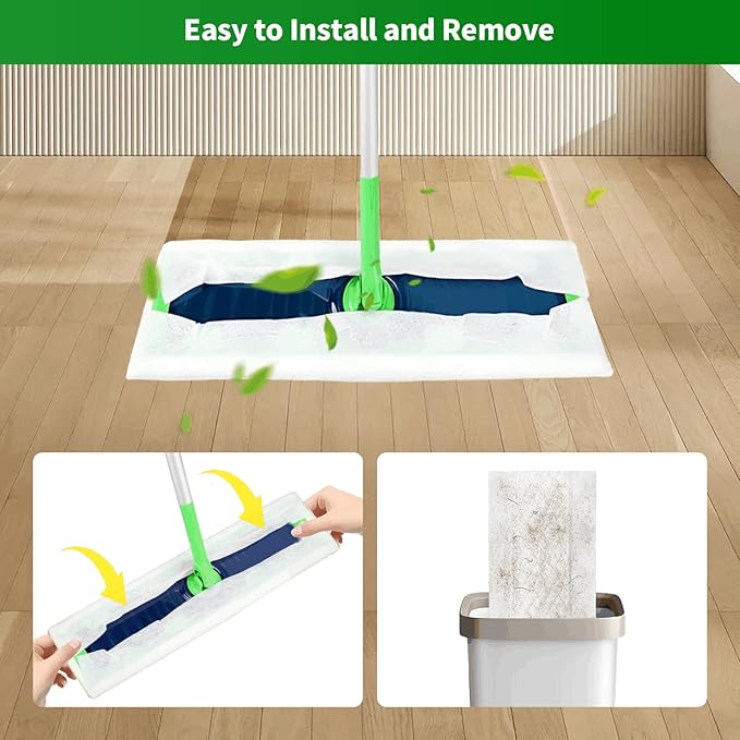 55 Count Heavy Duty Disposable Mop Refills, Heavy Duty Dry Sweeping Cloths for S.wiffer XL - Designed for Hard Surfaces, Convenient Single-Use Cleaning Pads