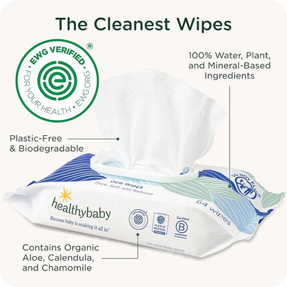 Our Wet Wipes | EWG Verified Safe | 100% Water & Plant Based | Unscented & Safe for Sensitive Skin | Fragrance Free and Totally Chlorine Free (8 packs, 512 wipes)
