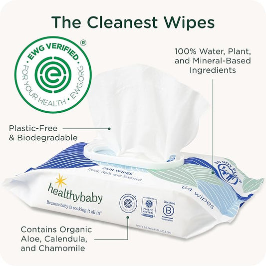 Our Wet Wipes | EWG Verified Safe | 100% Water & Plant Based | Unscented & Safe for Sensitive Skin | Fragrance Free and Totally Chlorine Free (8 packs, 512 wipes)