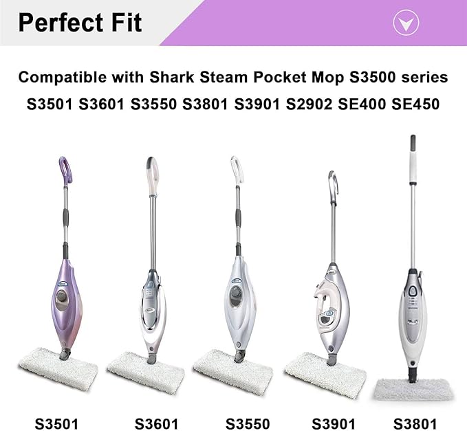 Extolife 3+3 Pack Steam Mop Pads Replacement for Shark Steam Pocket Mops S3501 S3601 S3550 S3801 S3901 S3601D S3801CO S3901D S3455K S2902 SE450