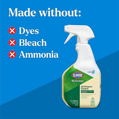CloroxPro Clorox EcoClean All-Purpose Cleaner Spray Bottle, 32 Fluid Ounces, Pack of 9