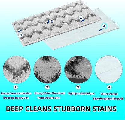 Upgraded Spray Mop Refills Pads for PowerMop, Reusable Mop Refill Pads Replacement Head for Power Mop, Microfiber Mopping Pads for Multi-Surface Floor Cleaning (Reusable 6 Packs)