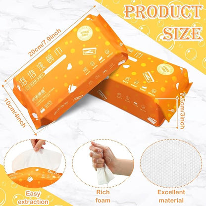 100 Pcs 8 x 8 Inch Travel Size Cleaning Supplies Disposable Sheets for Travel Travel Cleaning Supplies Travel Dish Soap for Road Trips Camping