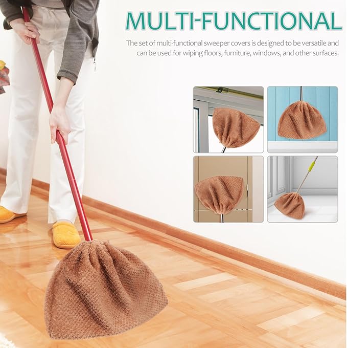 3 Pcs Sweeping Cloth Broom: Broom Washable Mop Broom Cover Washable Duster Broom Dust Mop Cleaning Tool for Home Kitchen Office