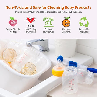 Mommy Care Dish Soap and natural Foaming Bottles (7.77 Fl oz, Lemon)