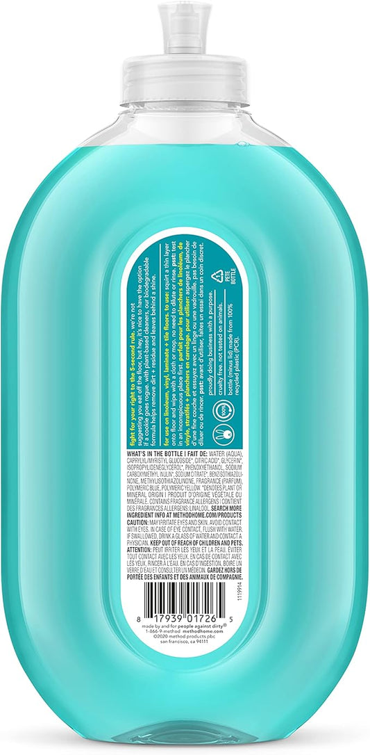 Method Hardwood Floor Cleaner Squirt + Mop Bottle, Spearmint Sage, For Sealed Hardwood and Laminate Floors, 25 Fl Oz (Pack of 6)