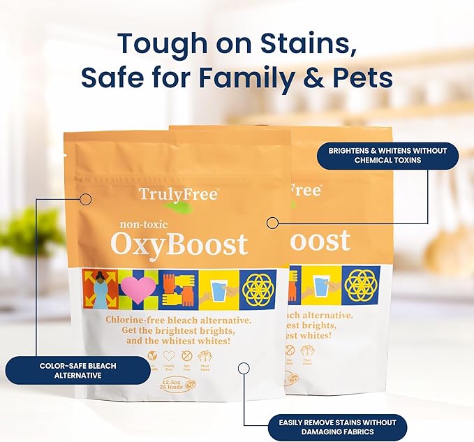 OxyBoost - Oxygen Stain Remover Powder for Laundry | Color Safe Stain Remover for Clothes | Chlorine-Free Whitener for Whites & Colors | Oxy Cleaner with Sodium Percarbonate (12.5oz)