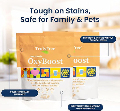 OxyBoost - Oxygen Stain Remover Powder for Laundry | Color Safe Stain Remover for Clothes | Chlorine-Free Whitener for Whites & Colors | Oxy Cleaner with Sodium Percarbonate (12.5oz)