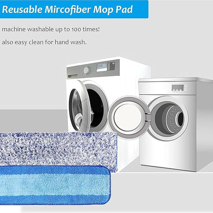 6 Pack Microfiber Spray Mop Pads for Bona Mop, Reusable Microfiber Cleaning Pads for Hardwood Floor 18 Inch Fits E-Cloth Mop, for Turbo Mop, for Norwex Mop (3+3 Pack)