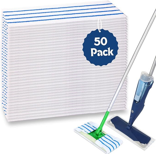 Microfiber Semi-Disposable Mop Pad Cloth Compatible with All 16-18'',Wet Dry Mop Refill Pads