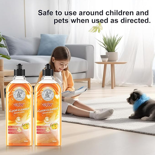 Floor Cleaner & All-Purpose Cleaner Plant-Based and Biodegradable Formula Kitchen, Floor, Bathroom and Surface Cleaning Product for Home, Orange Scent, 33.8 Fluid Ounces (Orange)