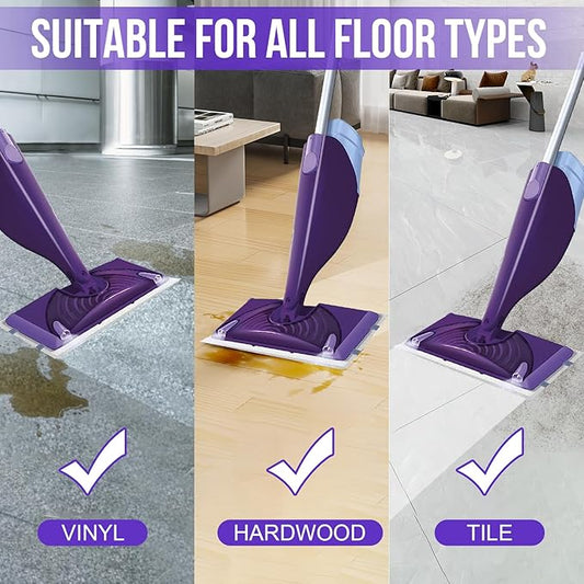 Mopping Pad Refill for Wet Jet Mop, Disposable Multi Surface Wetjet Hardwood Floor Cleaner Spray Mop Pads Refills, Thickness & Absorbent (60)