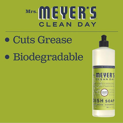 MRS. MEYER'S CLEAN DAY Dish Soap Lemon Verbena, 16 Fl. Oz. (Pack of 3)