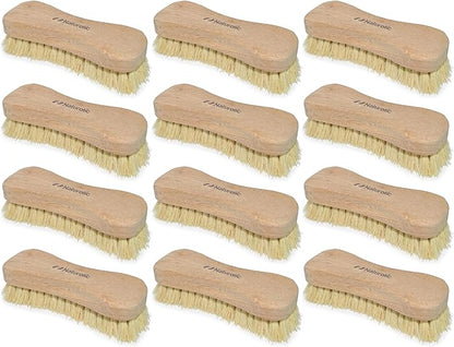 All-Natural Wooden Scrub Brush Set | Tampico Bristle Brush for Floor, Tub, Kitchen, and Carpet | Eco-Friendly Cleaning Products | Pack of 12