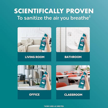 Lysol Air Sanitizer Spray + Odor Eliminator for Home & Office, Sanitizing Air Spray, Simple Fresh Scent, 10 oz (Pack of 3)