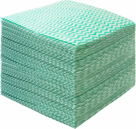 JEBBLAS Reusable Cleaning Cloths Handi Wipes Reusable Cloths Dry Cleaning Cloths Dish Towel Dish Cloths Handy Cleaning Wipes,Pack of 100, Green