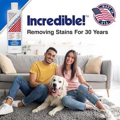 Stain Remover - Instant Spot Remover For New and Old Stains - Blood, Red Wine, Coffee, Urine, Cosmetics, Pet Stains and Odor Eliminator - Carpets, Mattress, Laundry, 16.oz (2 Pack)