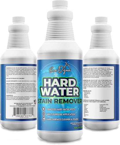 Evo Dyne Hard Water Stain Remover 32oz | Made in USA - Shower Door Cleaner, Clean Tile and Grout, Windows, Fiberglass, Tubs, Chrome (1-Pack)
