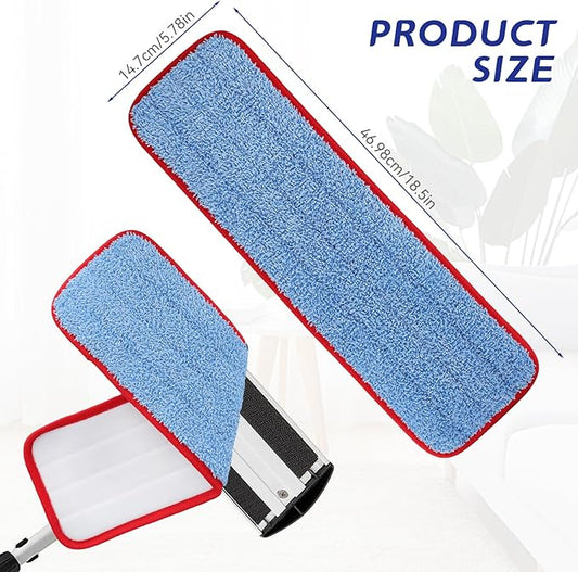 18.5 inch Microfiber Mop Replacement for Rubbermaid Commercial: Commercial Microfiber Dust Mop Wet&Dry Commercial Cleaning Flat Mop Refills Fit for Any Microfiber Flat Mop (8 Pack)