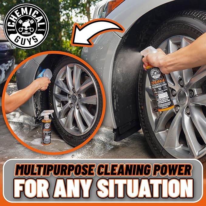 Chemical Guys Signature Series Orange Degreaser, Heavy-duty All-purpose Cleaner For Engines, Tires, Undercarriages & More, Professional Strength Formula, Breaks Down Grease, Oil & Grime - 128 fl oz