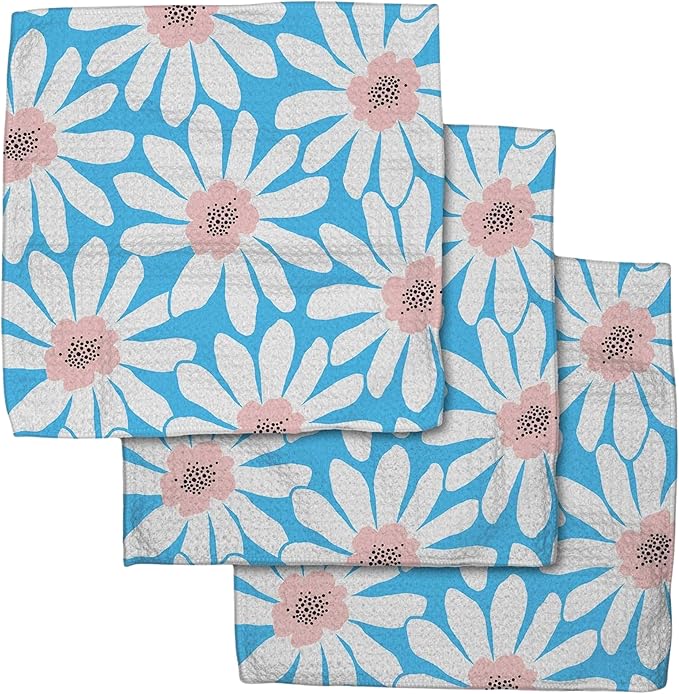 GEOMETRY Kitchen Dish Cloths - Spring & Summer Collection - Premium Dishcloths with Geoweave - Absorbent & Fast Drying Kitchen Towels - Sweet Spring, 10" x 10" - 3-Pack
