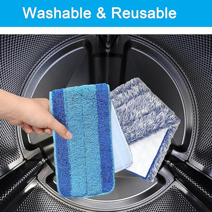 MZY LLC 6 Pcs Microfiber Cleaning Pad for Bona, Washable Reusable Pads for Bona Hardwood Floor Cleaner, 18 Inch Mop Pad for Bona Mop(4 Microfiber Cleaning Pads + 2 Dusting Pads)